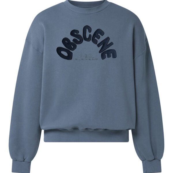 Ręcznie szyta bluza crewneck obscene element z haftem