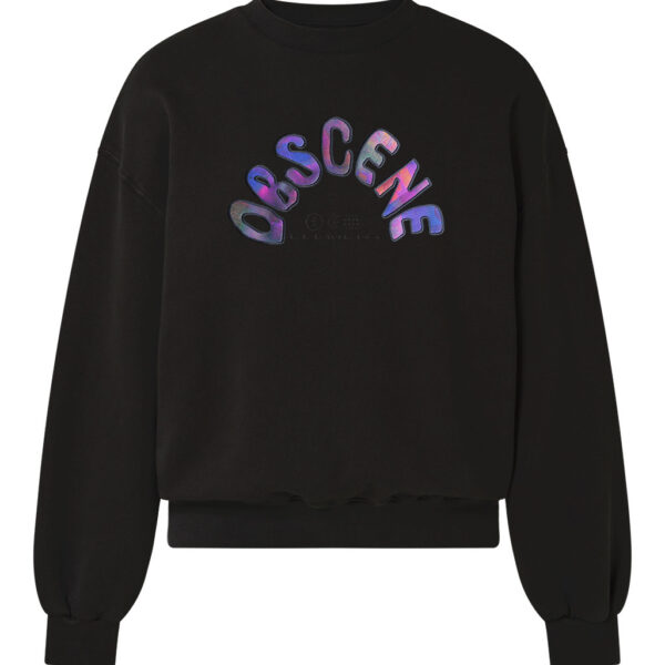 Ręcznie szyta bluza crewneck obscene element z haftem