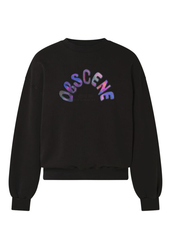 Ręcznie szyta bluza crewneck obscene element z haftem